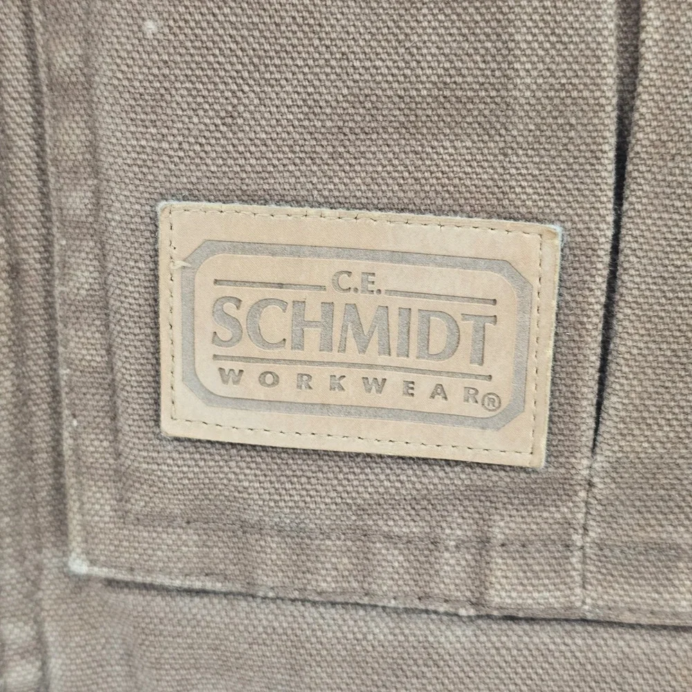 C.E. Schmidt Workwear Jacket Brown Duck Canvas L Fleece Lined Chore Ranch Barn
